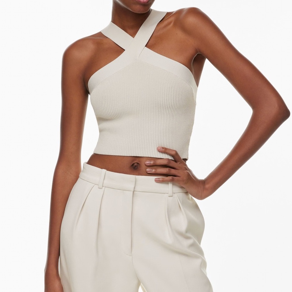 Aritzia Cream Cross-Strap Tank Top